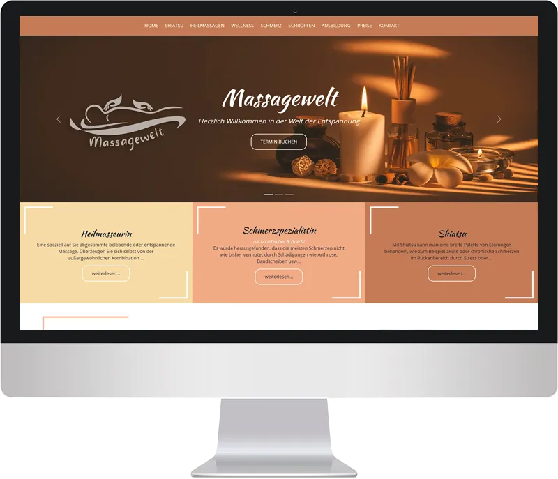 kundenwebseite massagen webdesign alcor webagentur wien